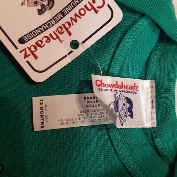2 boys 12 months bodysuits Lazy One & Chowdaheads both are new - Picture 3 of 5
